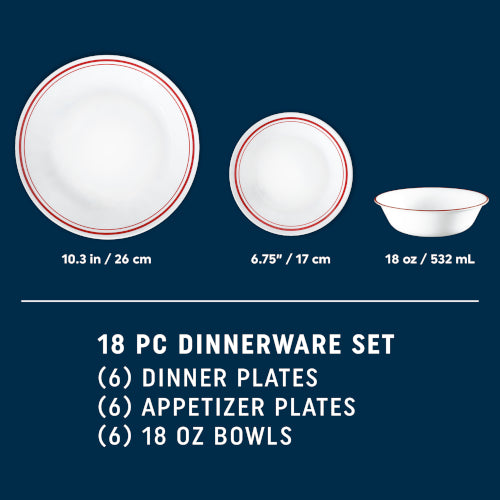 Corelle® Logan 18-piece Dinnerware Set, Service for 6