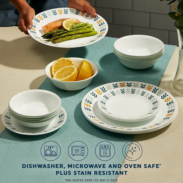 Anders Dinnerware with text dishwasher, microwave & ovensafe plus stain resistant