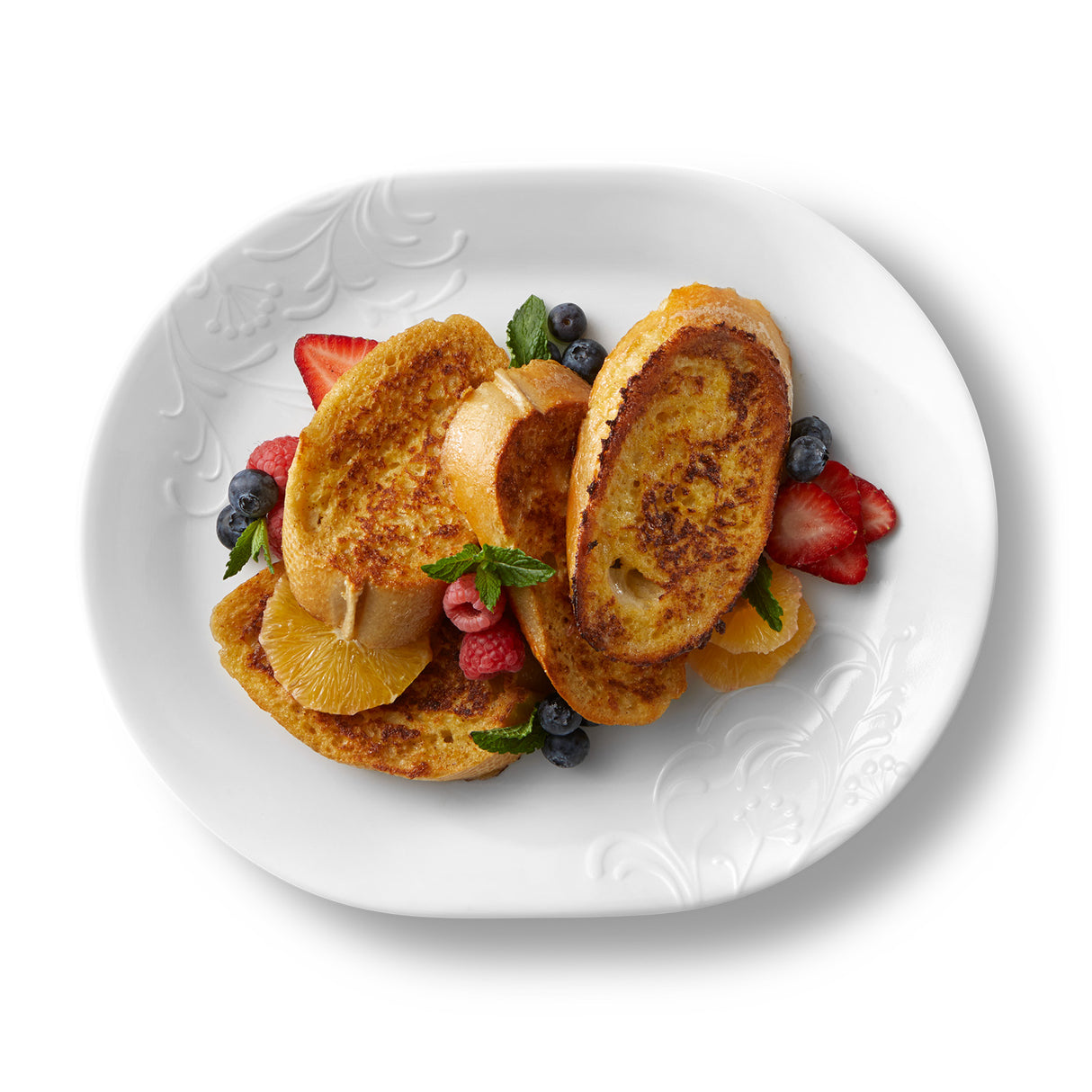  Cherish 12.25" Serving Platter filled with french toast and fruit