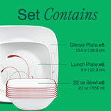 Corelle® Square Splendor 18-piece Dinnerware Set, Service for 6