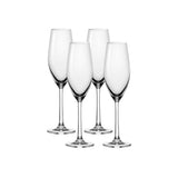 Ocean Glass Sondria Champagne Flute Glasses (4-pieces), 7.25-ounce, Dishwasher Safe
