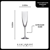 Lucaris Tokyo Temptation Champagne Glasses (4-Pieces), 5-ounce, Dishwasher Safe, Lead-free Crystalline