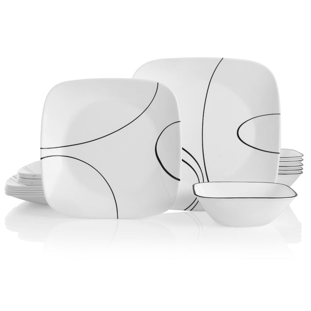 Simple Lines 18-piece Square Dinnerware Set