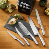  Malden™ 16-piece Stainless Steel Block Set on counter displaying the blocks from top view