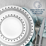  City Block  dinner &amp; appetizer plate with text made from up to 80% recycled glass