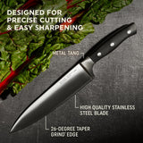  Insignia Classic Chef Knife with text designed for precise cutting &amp; easy sharpening