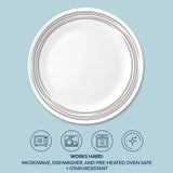  Brushed Silver dinnerplate works hard microwave,dishwasher &amp; pre-heated ovensafe &amp; stain resistant