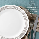  Brushed Slver dinnerplate with text ec0-friendly made from up to 80% recycled glass
