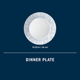  Botanical Stripes Dinner Plate with dimensions 10.25"