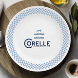  Amelia 10.25" Dinner Plate with text life happens around Corelle