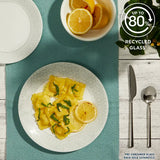  Knox dinner &amp; appetizer plate &amp; cereal bowl with text up to 80% recycled glass