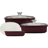 French Colors 6-piece Bakeware Set, Cabernet 