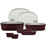 French Colors 10-pc Bakeware Set, Cabernet